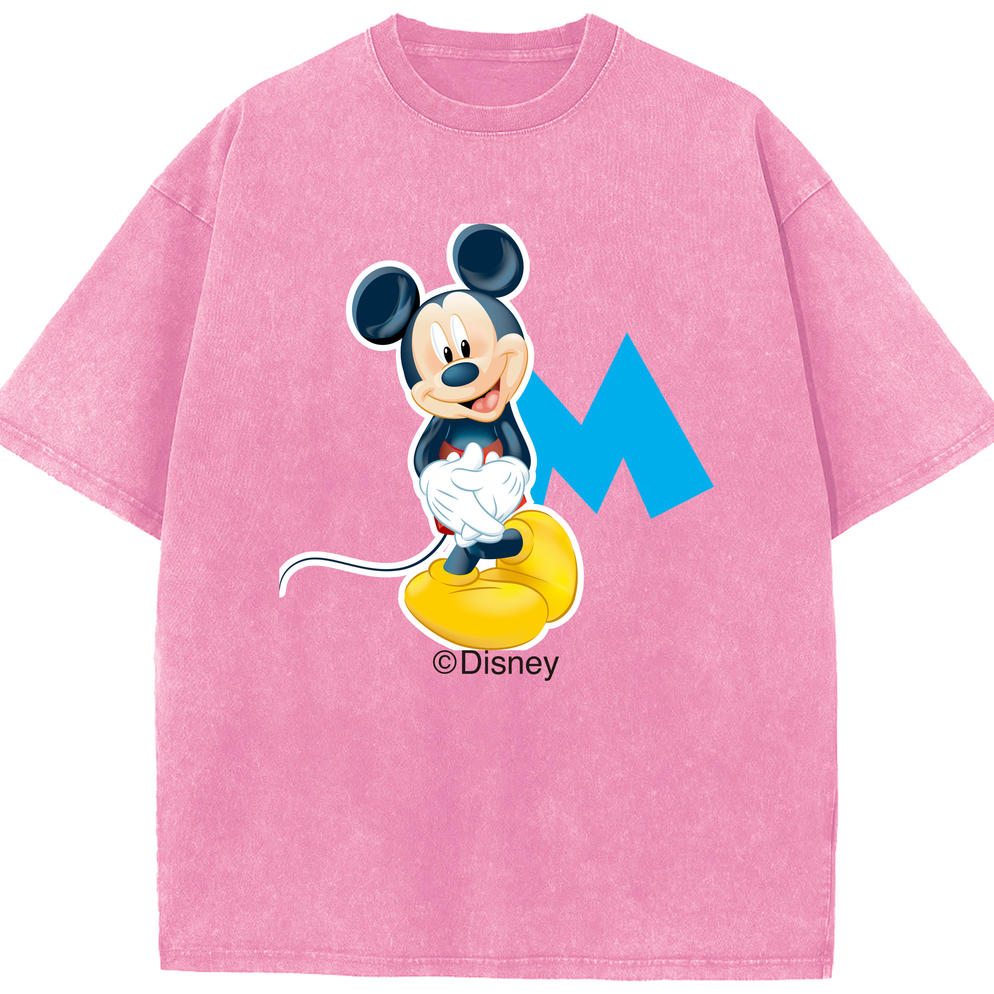 （画像用） ミッキーマウス Mickey Mouse 綿100% ヴィンテージ風 半袖Tシャツ（フロントプリント）
